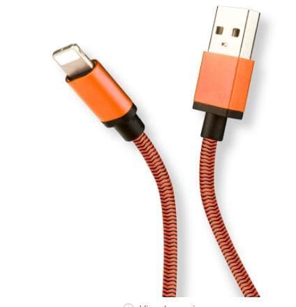 USB C flätad laddningskabel 0 9 m Orange Elgiganten