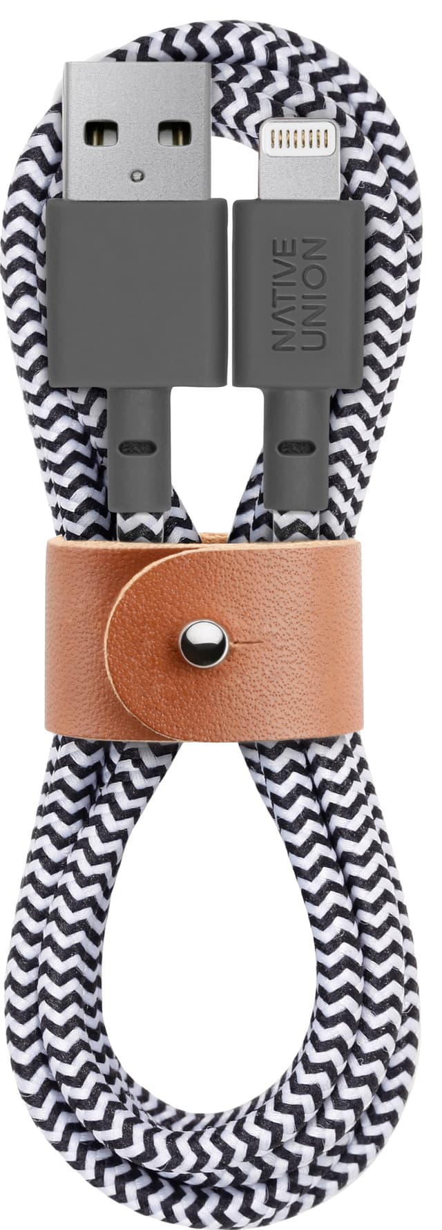 Native Union Belt USB-A till Lightning-kabel (zebra)