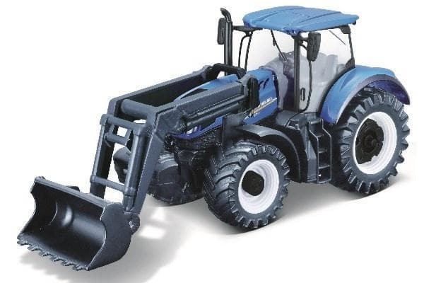 Tractor w/front loader N.H. T7.615 10cm blue