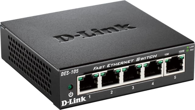 D-Link 5-port 10/100 Metal Housing Desktop Switch (DES-105)