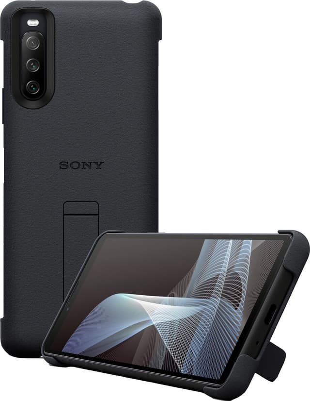 Sony Xperia 10 III Style Cover med ställ (svart)