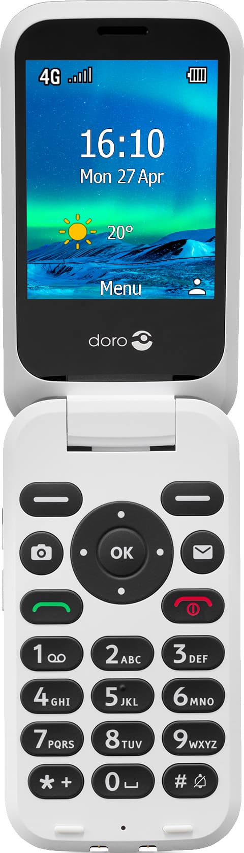 Doro 6821 mobiltelefon (röd/vit)