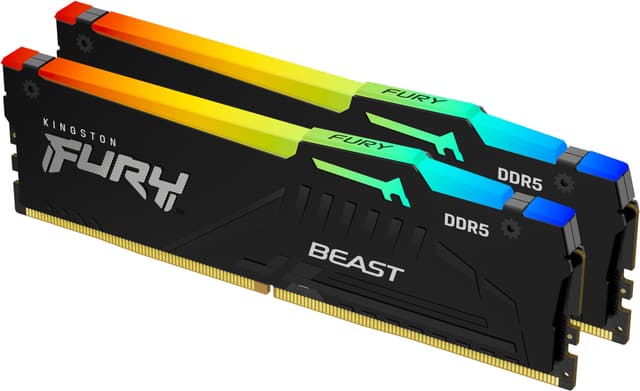 Kingston FURY Beast RGB 64GB DDR5 RAM 6000MT/s CL36 (svart)