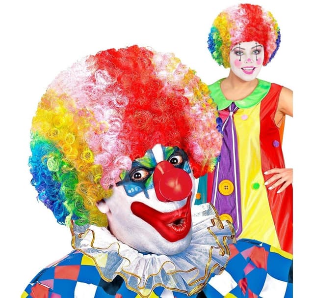 Clownperuk flerfärgad