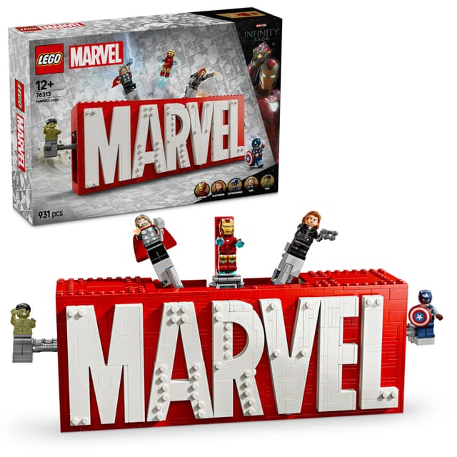 LEGO Super Heroes MARVEL logotyp och minifigurer 76313