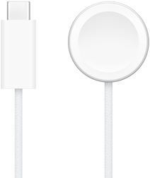 Usb-c-laddare bredvid en magnetisk snabbladdare till Apple Watch