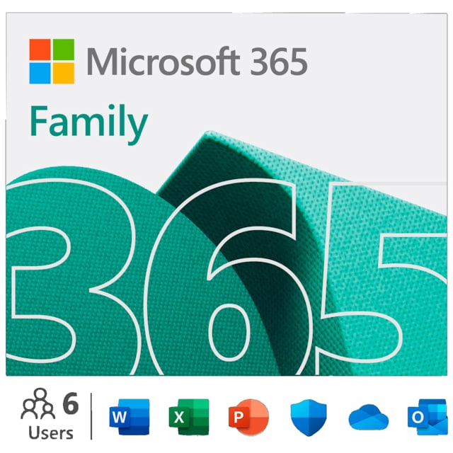 Microsoft 365 Family - Premium Office-appar - 12 månaders prenumeration