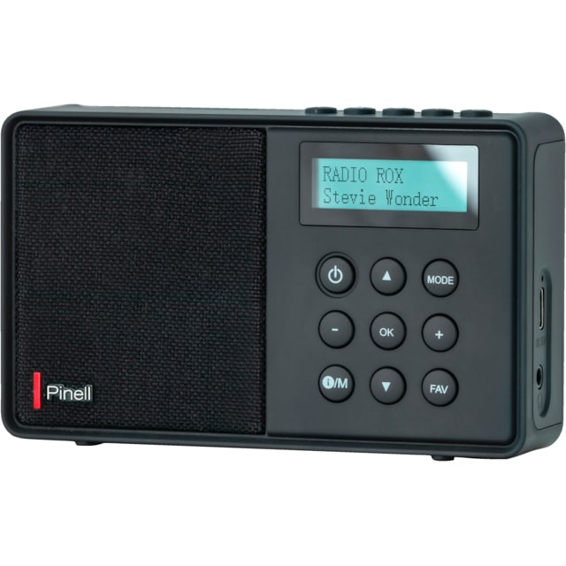Pinell Micro portabel digitalradio (svart)