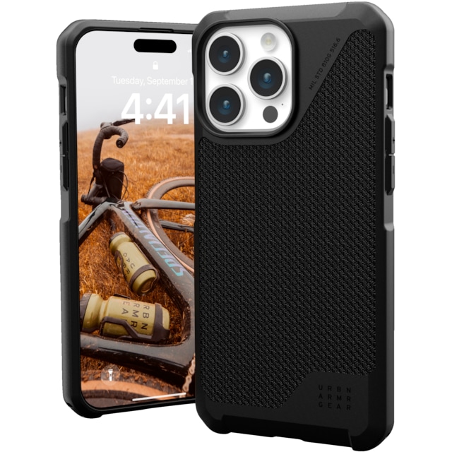 UAG Metropolis Lite MagSafe iPhone 15 Pro Max fodral (kevlar/svart)