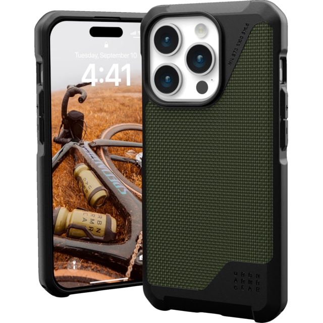 UAG Metropolis Lite MagSafe iPhone 15 Pro fodral (kevlar/grönt)