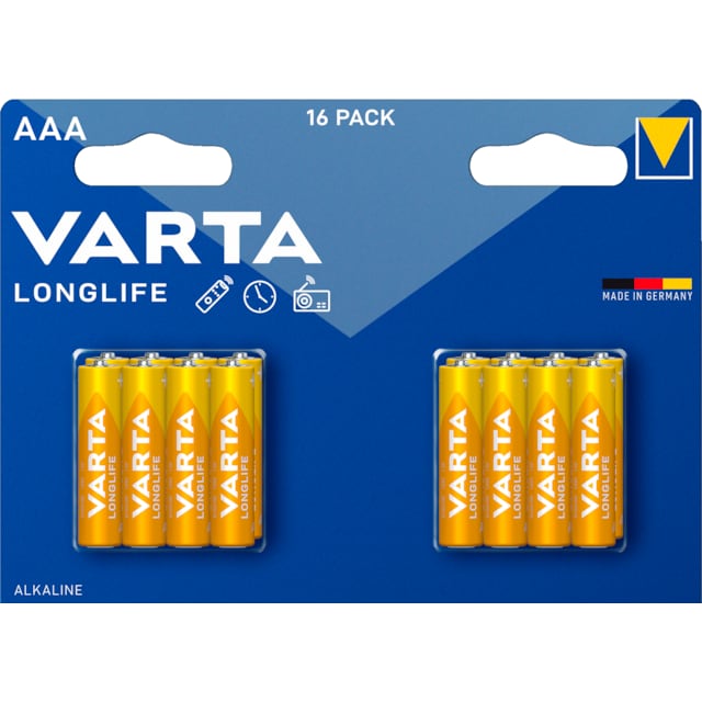 Varta Longlife AAA batteri (16st)