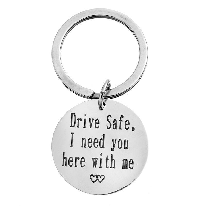 Nyckelring för bilnyckel ""Drive safe"" rostfritt stål Silver - Elgiganten