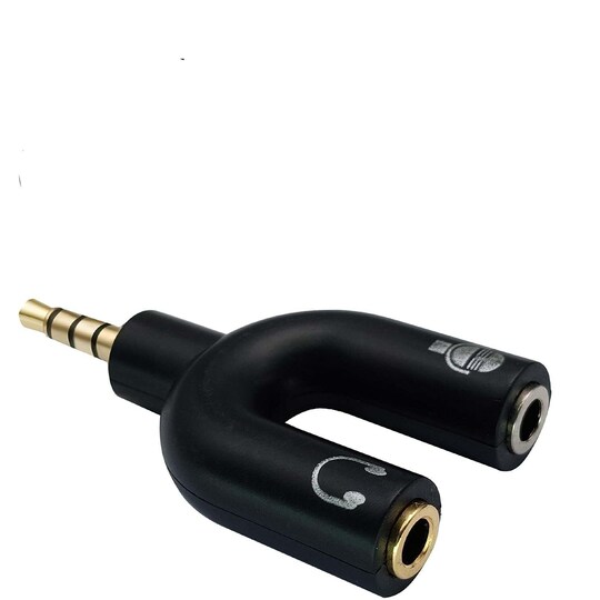 NÖRDIC Ljudadapter 3,5mm adapter till mic och hörlur - Elgiganten