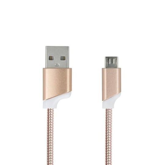 Forever MicroUSB-kabel i metall, 1m, Guld - Elgiganten