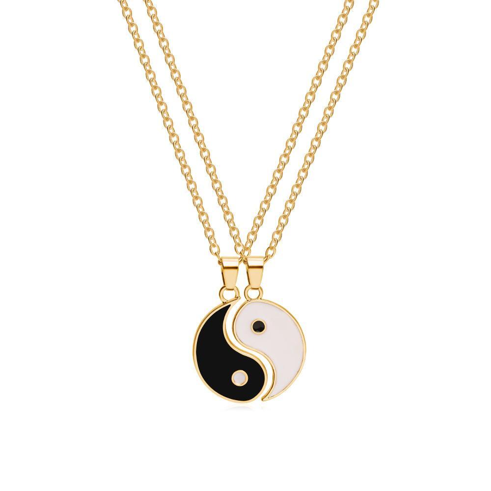 Yin Yang par-halsband med matchande hängen Guld 2 st - Elgiganten