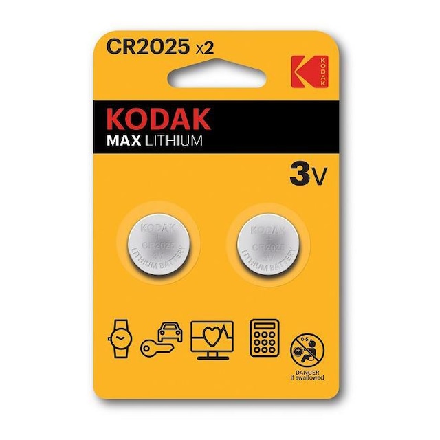 kodak Max lithium CR2025 battery (2 pack)
