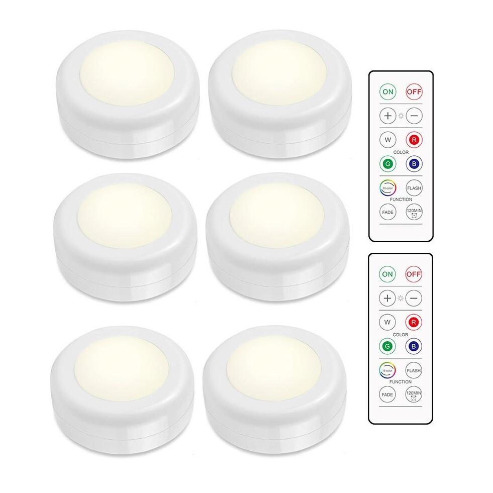 LED-spotlights 6 st med 2 fjärrkontroller - Elgiganten