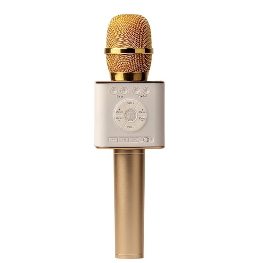 Trådlös karaokemikrofon med dubbla högtalare 3 delar Guld - Elgiganten