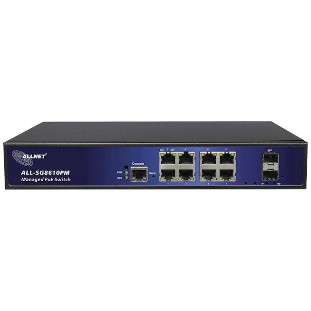 Allnet A193997 ALL-SG8610PM Nätverks-switch 8 + 2 Port