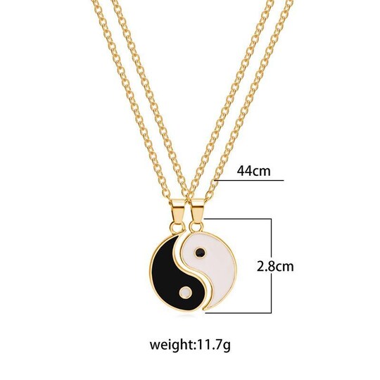 Yin Yang par-halsband med matchande hängen Silver 2 st - Elgiganten