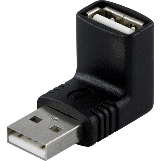 DELTACO adapter, USB A ha - A ho, vinklad (USB-59) - Elgiganten