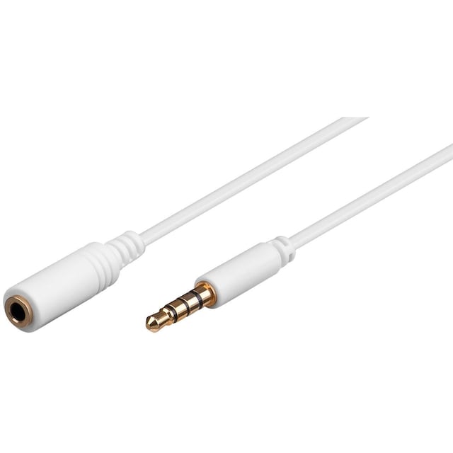Goobay Förlängningskabel för hörlurar och ljud AUX, 4-stift 3,5 mm sma