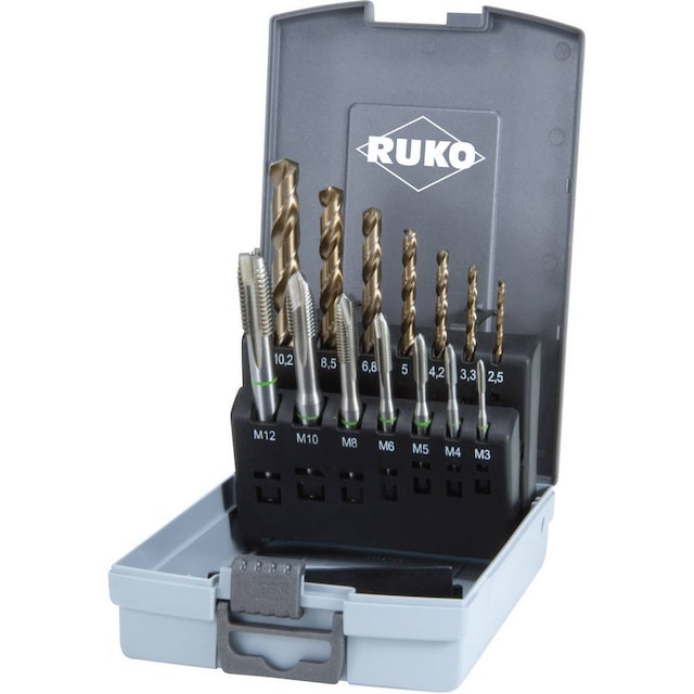 RUKO 245051RO Maskingängtappborr-set 14 delar DIN 371,