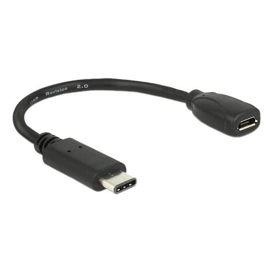 DeLOCK USB-C ha - Micro-B ho adapter, USB 2.0, 56 k" resistor, svart -  Elgiganten