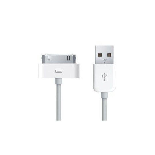30-pin USB-kabel till iPad / iPod / iPhone (Vit) - Elgiganten