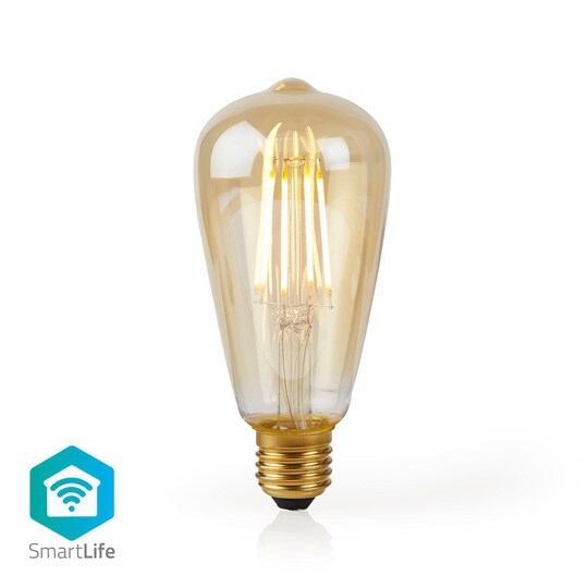 Nedis Smartlife Vintage LED-lampa | Wi-Fi | E27 | 500 lm | 5 W | Varm Vit |  2200 K | Glas | Android™ / IOS | ST64 - Elgiganten