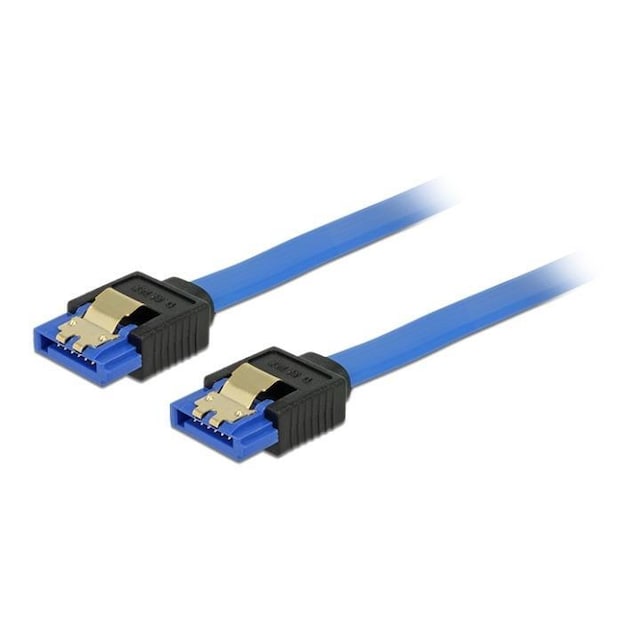 DeLOCK SATA-kabel, raka kontakter, SATA 6Gb/s. 1m, blå