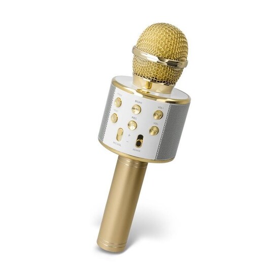 Forever BMS-300 Mikrofon med Bluetooth högtalare, Guld - Elgiganten