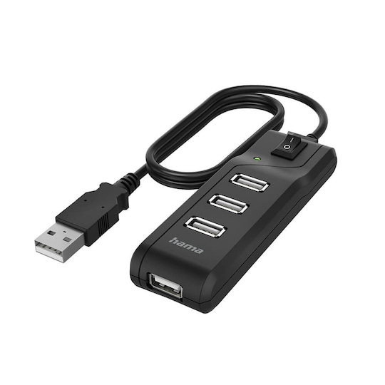 Hub USB-A 2.0 Switch 4x Portar 480 Mbit/s Svart - Elgiganten