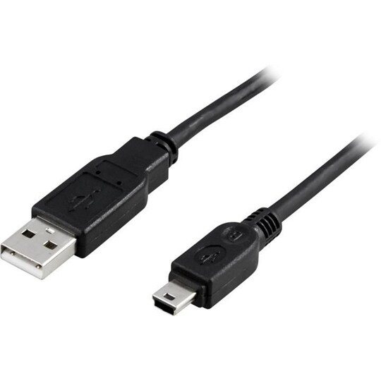 DELTACO USB 2.0 kabel Typ A Hane - Typ Mini B Hane 0,5m, svart (USB-23S) -  Elgiganten
