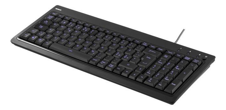 DELTACO tangentbord med bakgrundsbelysning, USB, blått ljus, svart (TB-234)  - Elgiganten