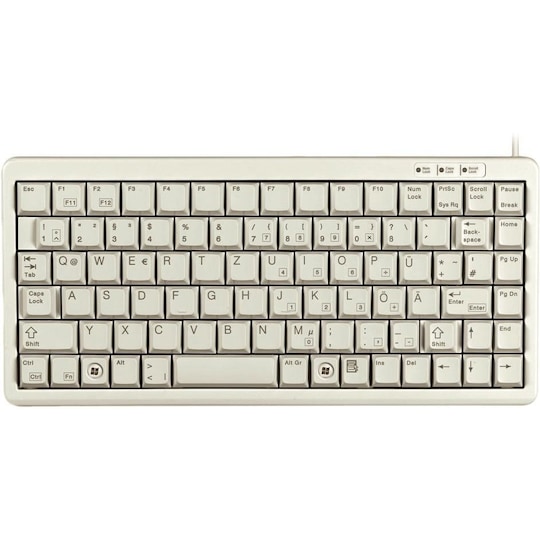 CHERRY Compact-keyboard, Nordisk layout, USB, 1,75m, grå/beige - Elgiganten