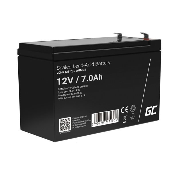 Green Cell AGM Batteri 12V 7Ah - Elgiganten