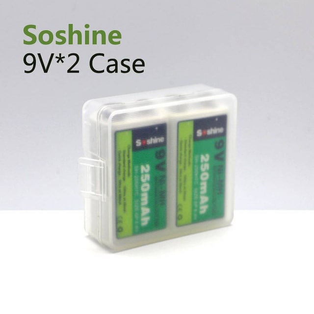 Batteribox 2x 9 V blockbatteri Soshine SBC-018 (L x B x