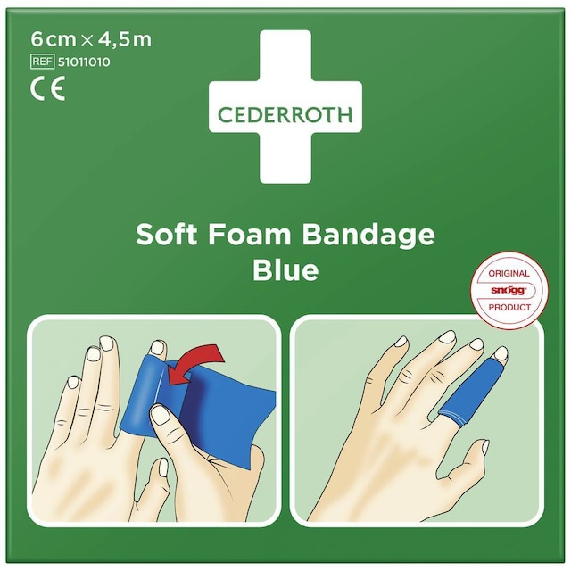 CEDERROTH 1009710 Bandage blå 4.5 m x 6 cm