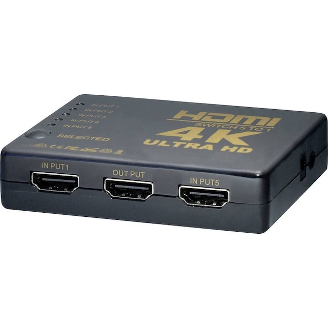 Maxtrack CS 1-5 L HDMI-Switch med fjärrkontroll Svart