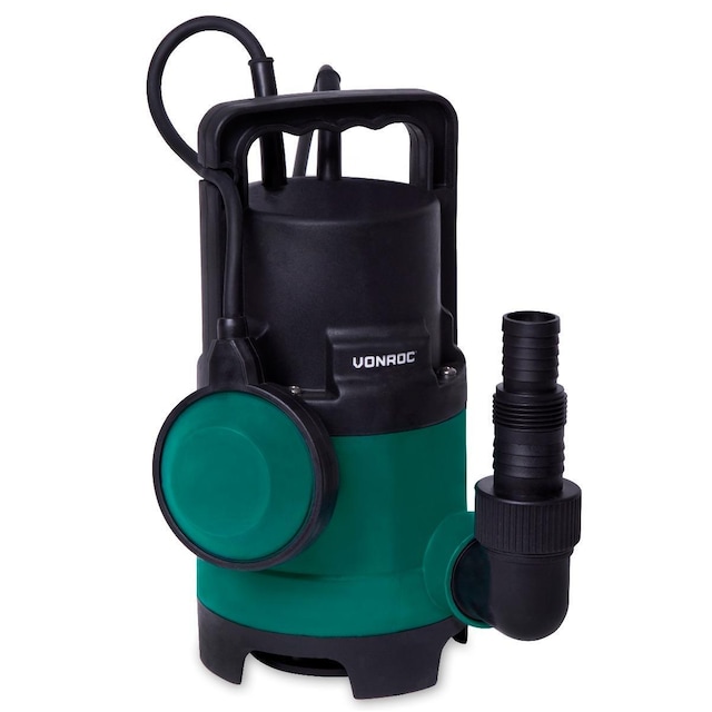 VONROC Dränkbar pump 400W – 8000L / h  | För smutsig och rent vatten