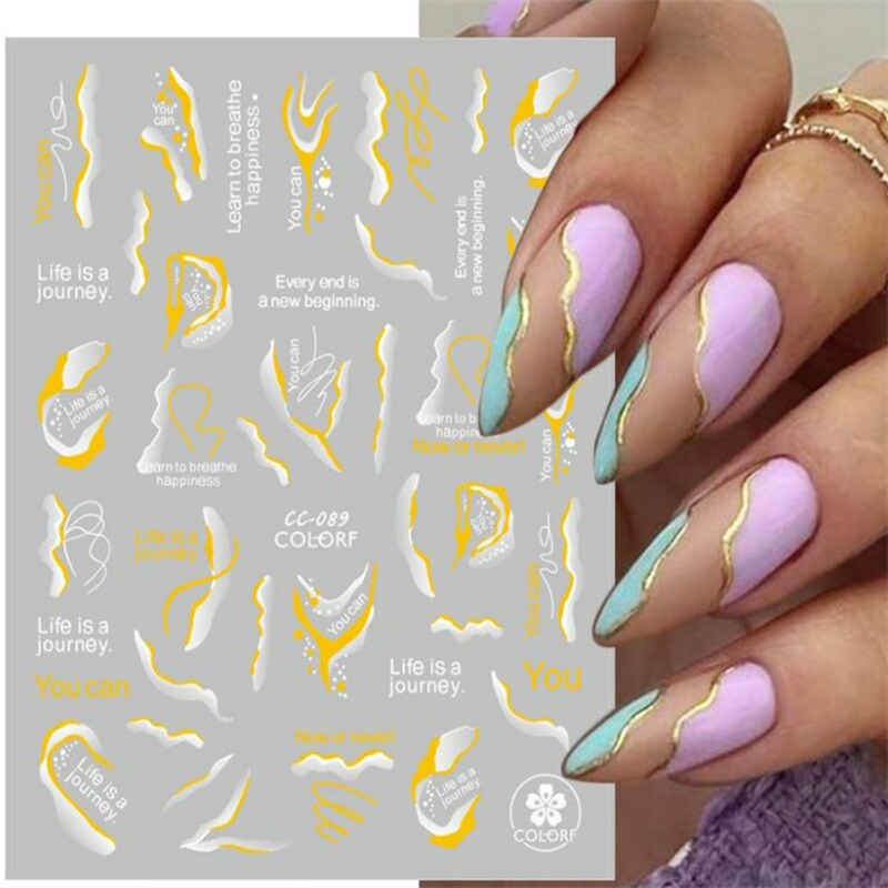 Marmor Nail Art Stickers Dekaler på naglar självhäftande Flerfärgad -  Elgiganten