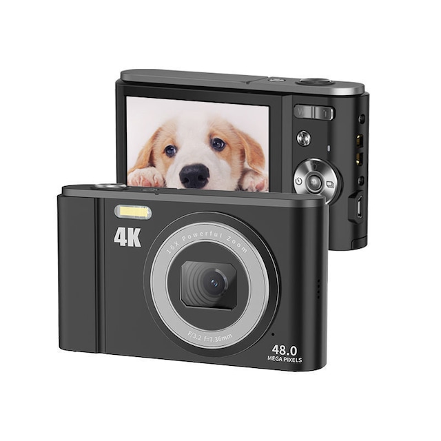 Digitalkamera 48MP 16x Zoom 4K Video Svart