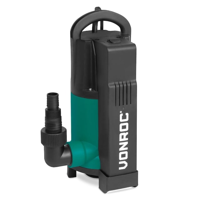 VONROC Dränkbar pump 750W – 14000 l/h – integrerad flottör | Smutsigt och rent vatten