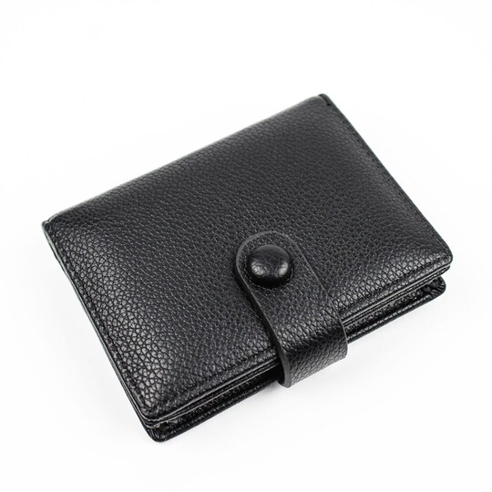Plånbok korthållare med knapp Svart - Elgiganten