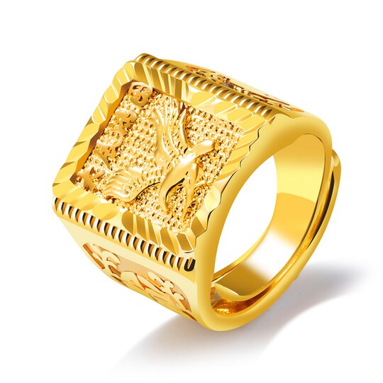 Justerbar ring med mönster för män Guld 20 mm - Elgiganten