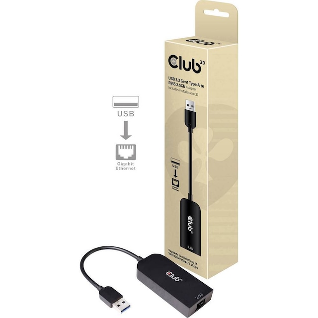 Nätverksadapter 2.5 GBit/s club3D CAC-1420 USB 3.2 Gen