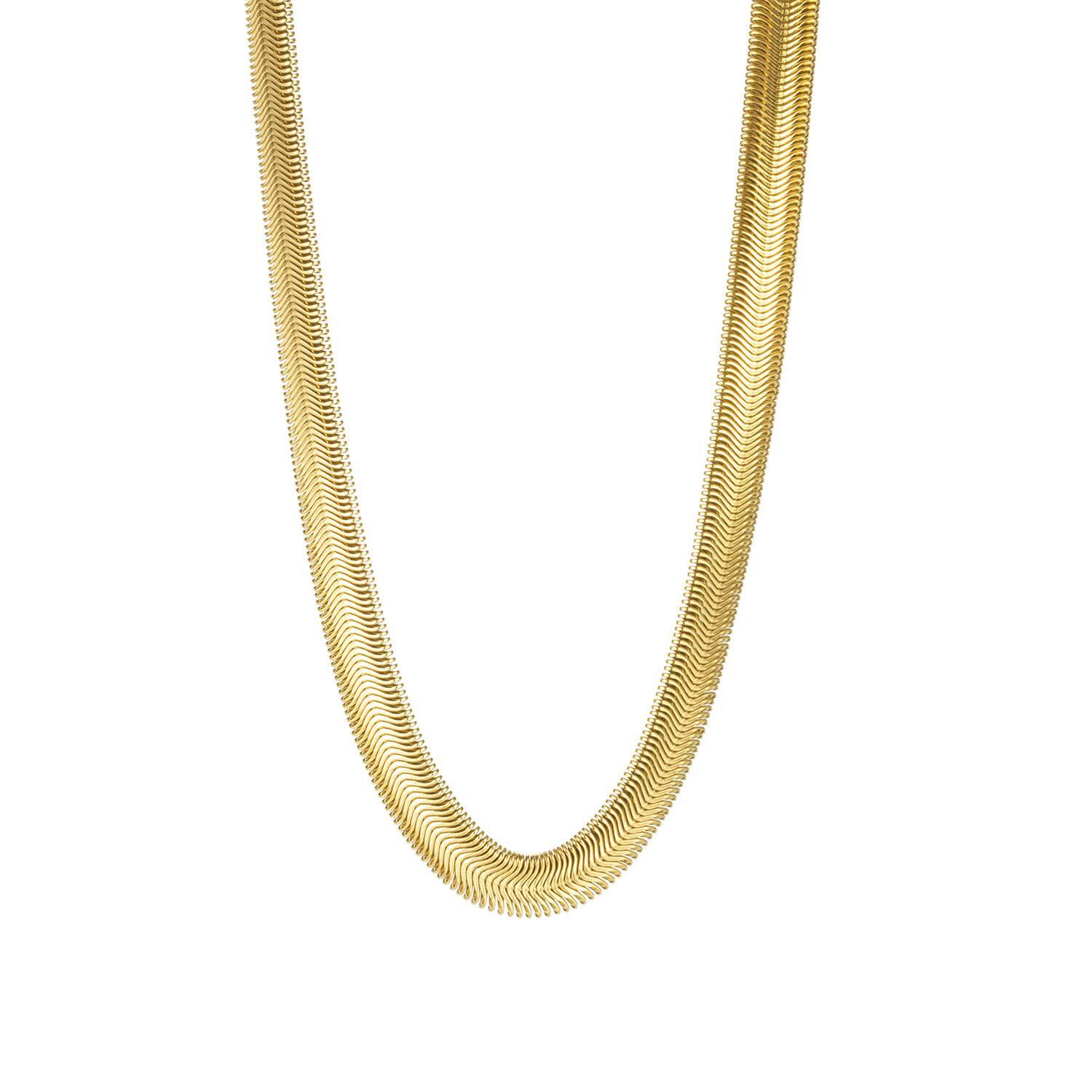 Snake Chain Halsband platt rostfritt stål guld - Elgiganten