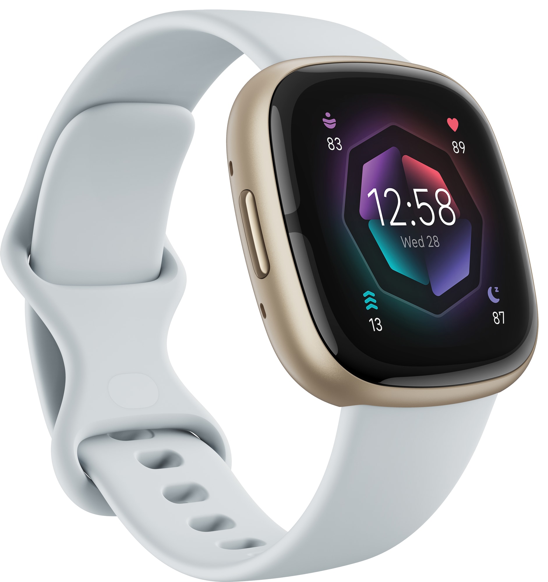 Fitbit Sense 2 smartwatch (Blue Mist/Soft Gold) - Elgiganten