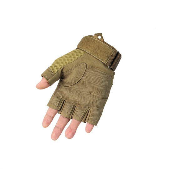 Taktiska handskar halvfinger 1 par Brun S - Elgiganten